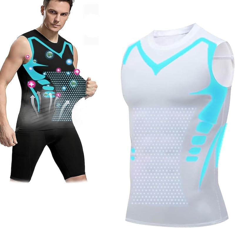 Gilet Amincissant Energxcel Pour Homme - T-shirt De Compression Ionique, Respirant, Pour Le Sport