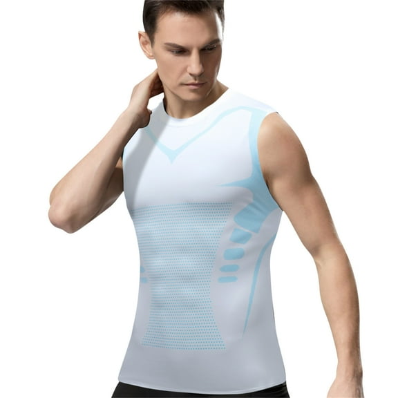 Ionic Shaping Vest, Guys Men's Chest Gynecomastia Compression Top To Build A Perfect Body for Home Bedroom