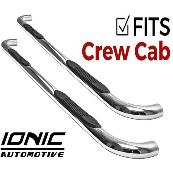 Ionic by RealTruck 3" All Stainless Nerf Bars Compatible with 2004-2015 Nissan Titan Crew Cab Only (240707P)