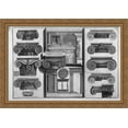 thumbnail image 1 of Ionic capitals of Rome (S. Maria in Trastevere, St. Paul, St. George in Velabro, St. Saba, etc.) 40x28 Large Gold Ornate Wood Framed Canvas Art by Giovanni Battista Piranesi, 1 of 2