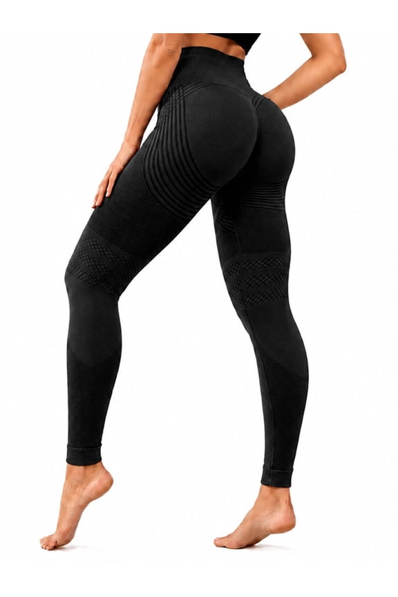 Leggings 3D Anti Cellulite Compression Pants for Women, High Waisted Sculpting Tummy Control 4 Way Stretch