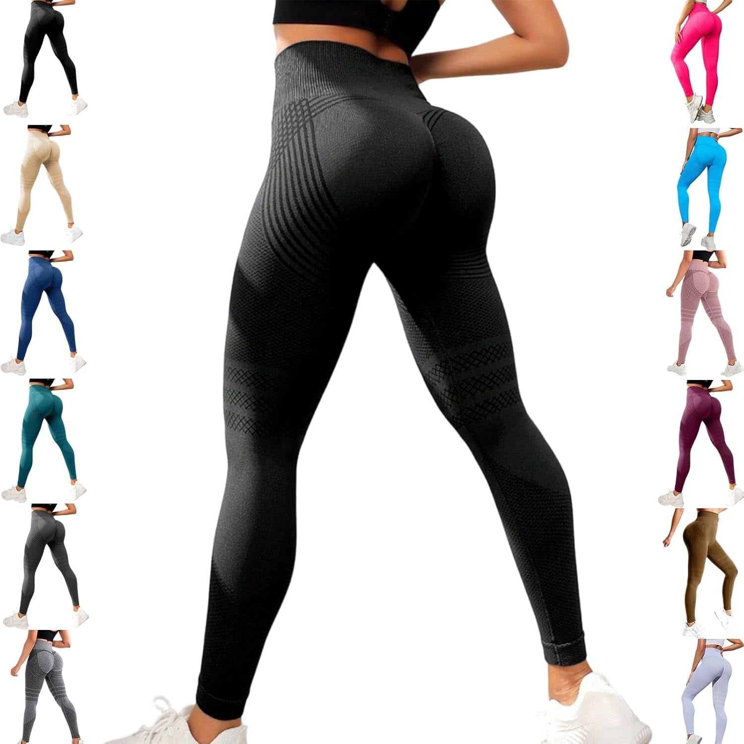 Ionix Labs Leggings - Anti Cellulite Leggings 3D Compression Resistance Band Leggings Women Tummy Control Butt Lifting Enhancing Gym Yoga Pants,Ionix Sculpt 3D Leggings