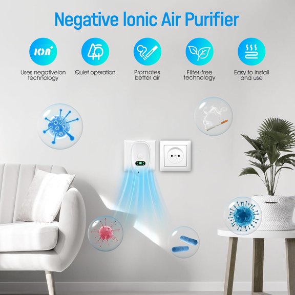 Ionizers for Home, 4-Pack Negative Ion Purifiers & Odor Eliminators Quiet Plug-in for Bedroom, Office, Living Room Compact Freshener for Pet, , and Kitchen Odor