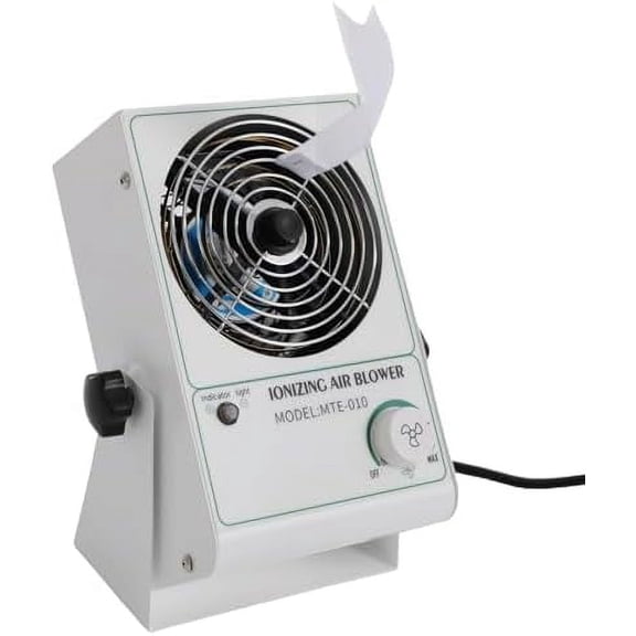 Ionizing Air Blower, 110V Antistatic Ionizer, Static Eliminator, ESD Ionizer Benchtop, Desktop Anti Static Ionizer Fan for Production Lines, Assembly Lines, Electronic Maintenance, Film Packaging