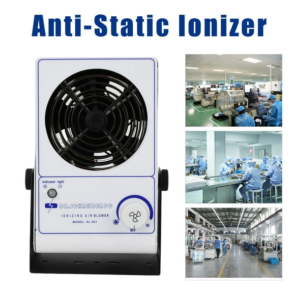 Ionizing Air Blower Fan Ion Anti-Static Elimination Discharge ESD Blower Fan 110V Ionizer Desktop Fan Eliminator For Product Lines Workshop Maintenance Platform