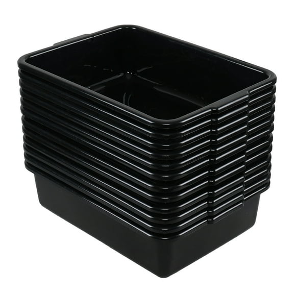 Ionoloy 12-Pack 13 L Plastic Bus Tub Restaurant, Commercial Bus Tubs Box, Black