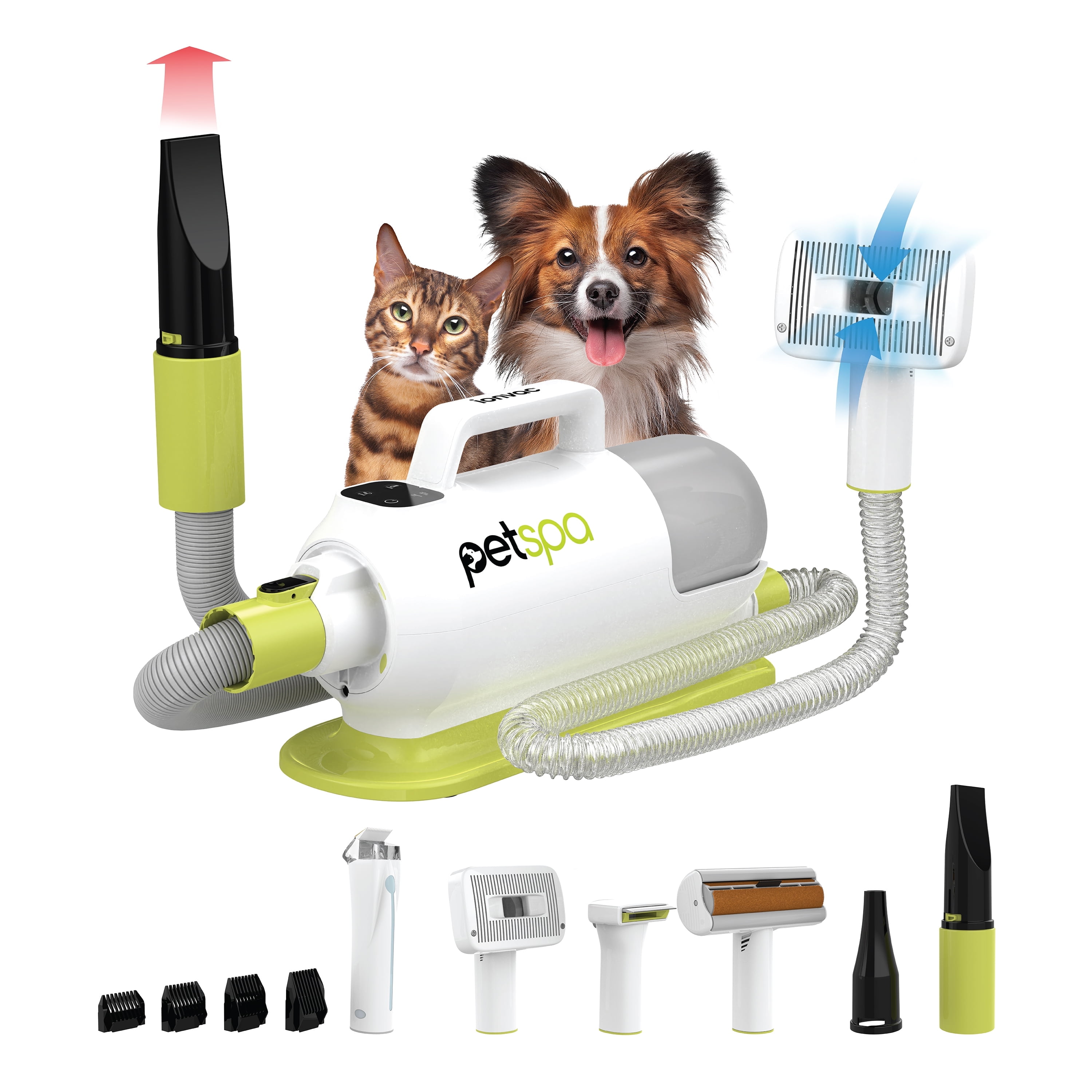 Ionvac Pet Spa Dog Grooming Kit, Pet Grooming Vacuum with Dog Clippers and Dog Grooming Supplies