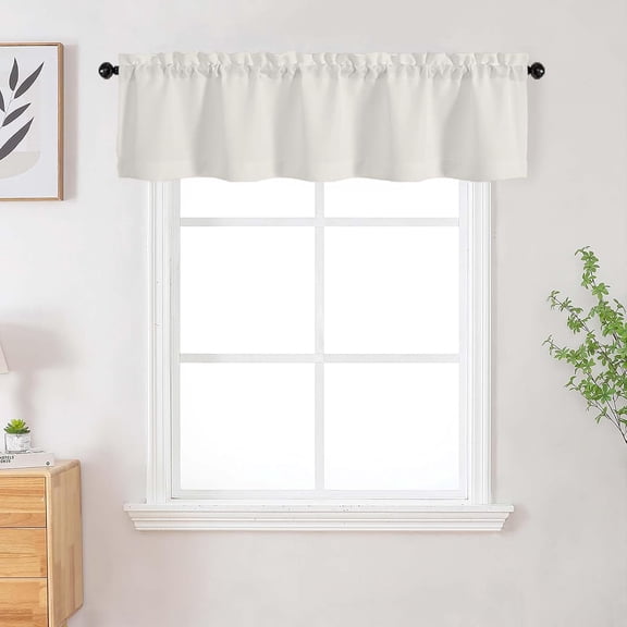 Iory alances for Windows, Faux Linen Textured Short Curtains for Bathroom Basement Cafe Small Window, Modern Solid Rod Pocket Curtains, Iory, 1 Pcs Each 60Wx14L Inch