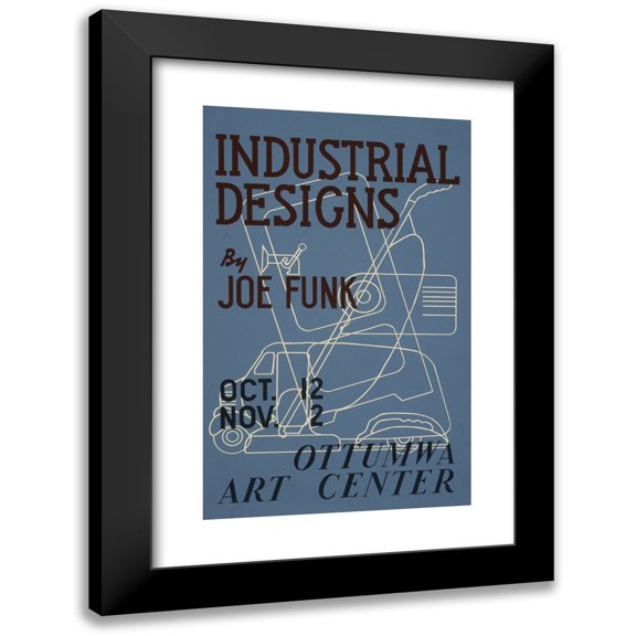 Iowa Art Program 11x14 Black Modern Framed Museum Art Print Titled - Industrial Designs by Joe Funk (1936)