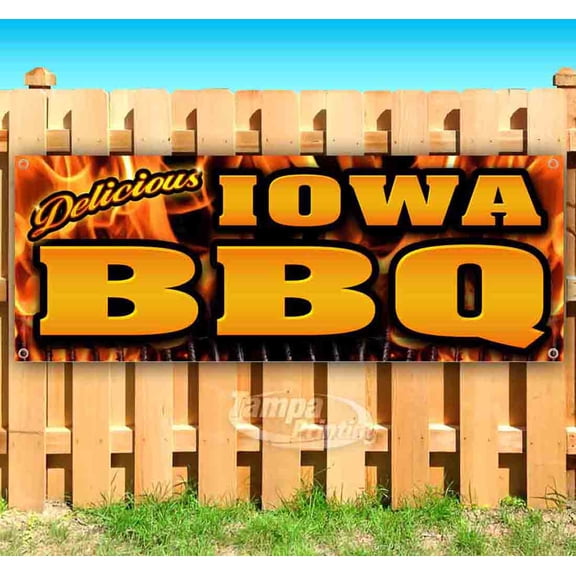 Iowa BBQ 13 oz Vinyl Banner With Metal Grommets