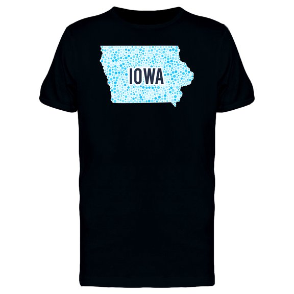 Iowa Dotted Map Ts Tee Men's -Image by Shutterstock