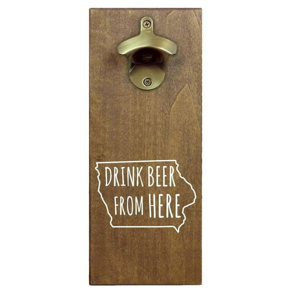 Torched Iowa Beer Bottle Opener Magnetic Cap Catching 12"x5"x2.5"