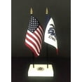 thumbnail image 1 of Iowa Executive Desk Set; Two 4x6 Inch Flags, White Base with US Seal, 1 of 2