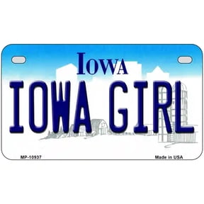 Iowa Girl Iowa Metal Novelty License Plate 7" x 4" Motorcycle (MP)