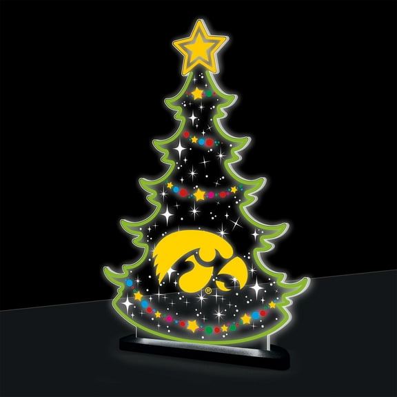 Iowa Hawkeyes 10" LED Tabletop Christmas Tree Desklite Sign