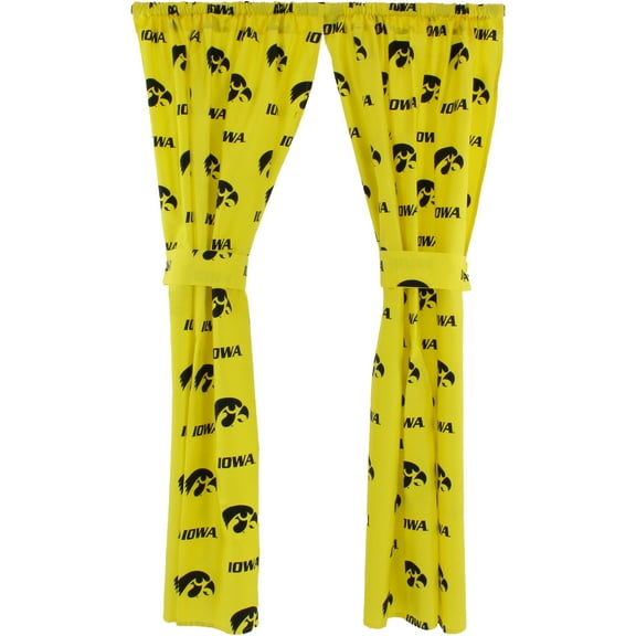 Iowa Hawkeyes 100% Polyester, 63" Curtain Panels, Set of 2