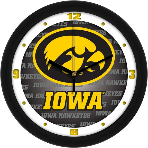 Iowa Hawkeyes 11.5'' Suntime Premium Glass Face Dimension Wall Clock