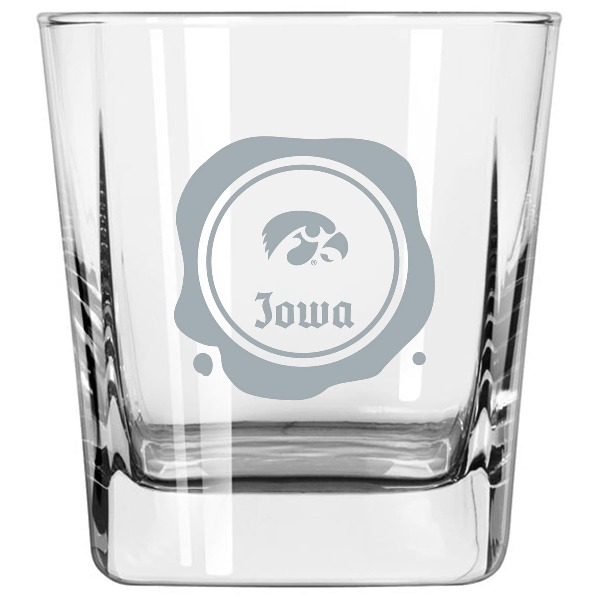 Iowa Hawkeyes 14oz. Frost Stamp Old Fashioned Glass