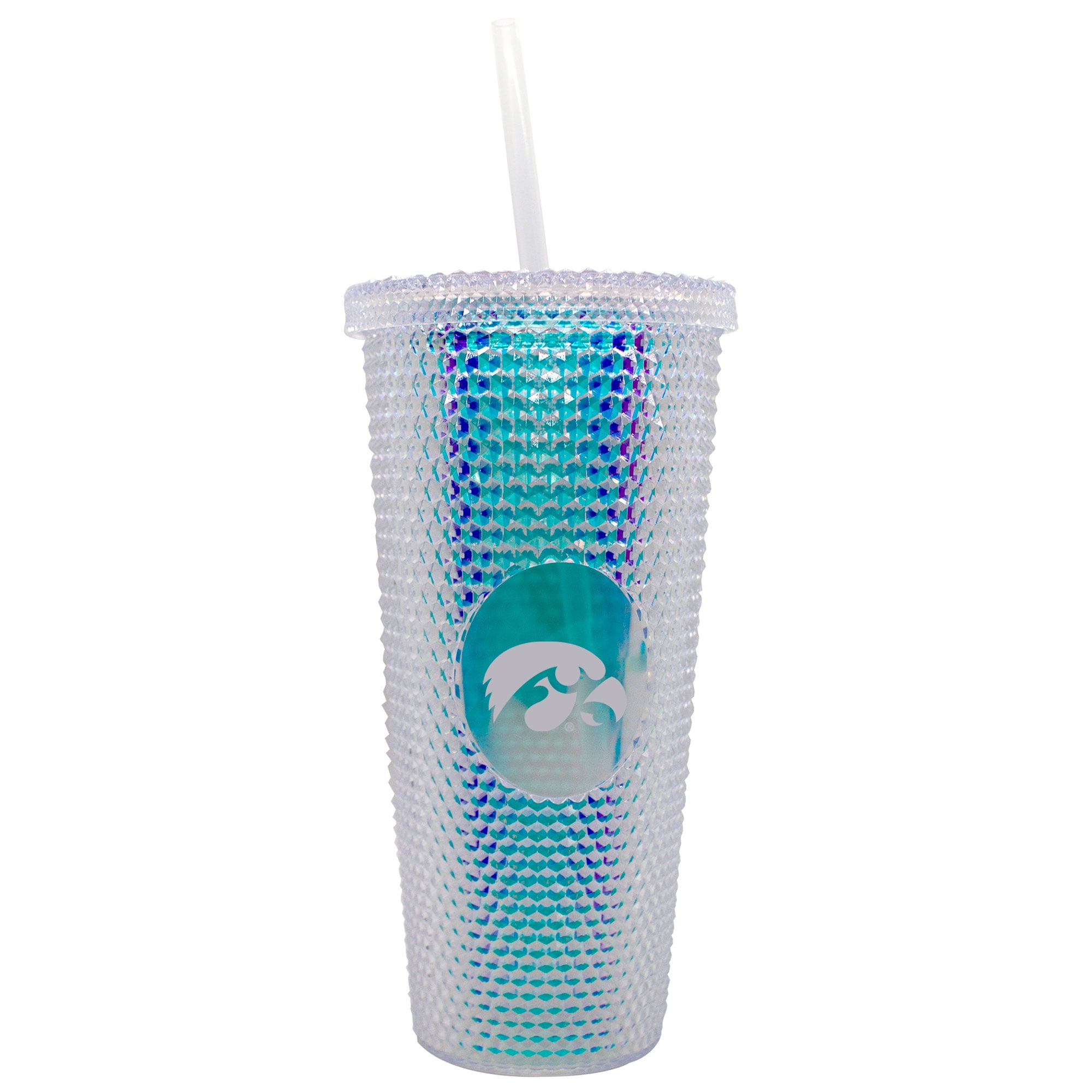 Iowa Hawkeyes 24oz. Iridescent Studded Travel Tumbler with Straw