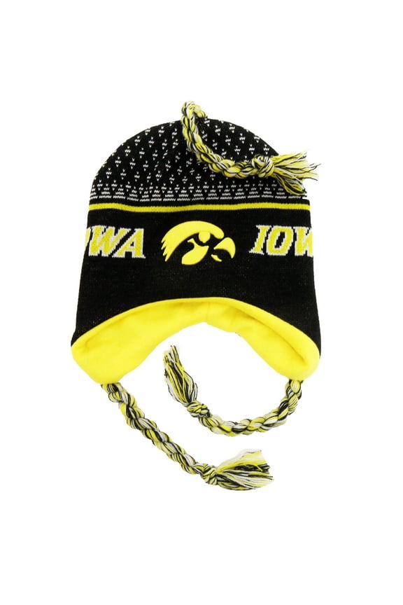 Iowa Hawkeyes Black Toboggan Knit Hat