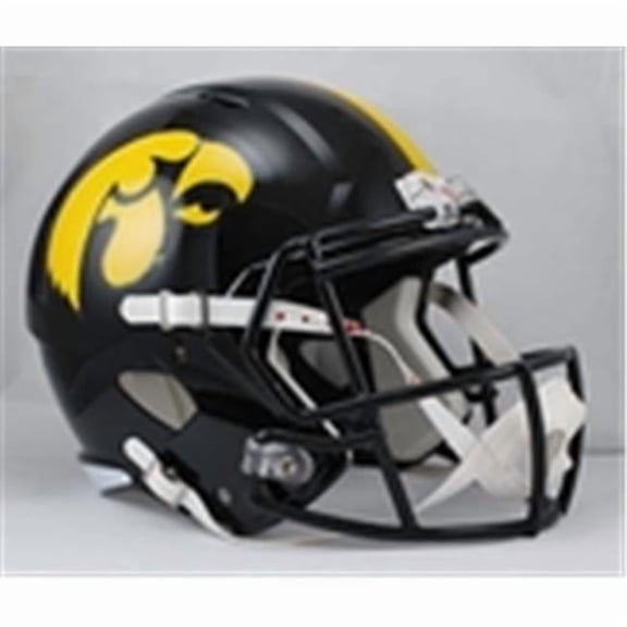 Iowa Hawkeyes Deluxe Replica Speed Helmet - Black & Gold - Medium - Display Model - Authentic Design