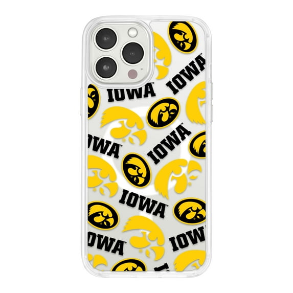 Iowa Hawkeyes HD Phone Case Compatible with MagSafe Apple iPhone 16 Pro (Scattered) by Affinity Bands