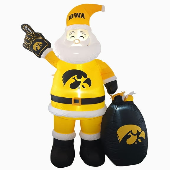 Iowa Hawkeyes 7' Inflatable Santa