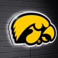 thumbnail image 1 of Iowa Hawkeyes LED Team Logo Shaped Lighted Wall Sign, 1 of 2