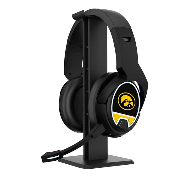 Iowa Hawkeyes Logo Wireless Bluetooth Gaming Headphones & Stand