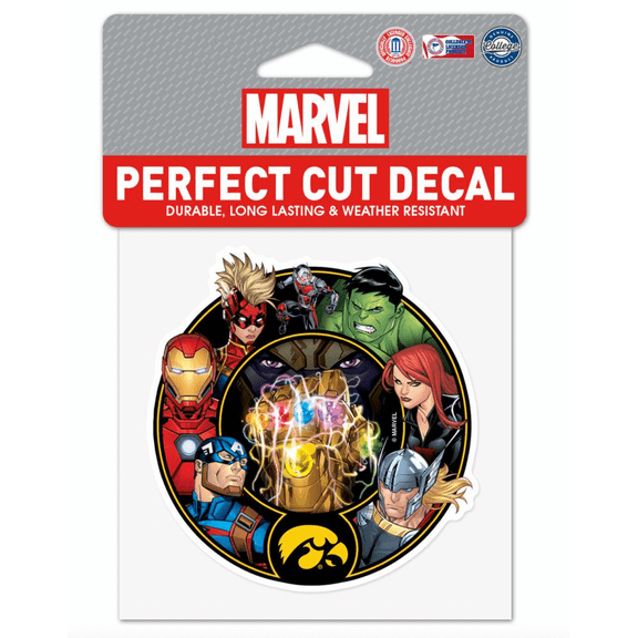 Iowa Hawkeyes Marvel Avengers Perfect Cut Decal 4"x4'
