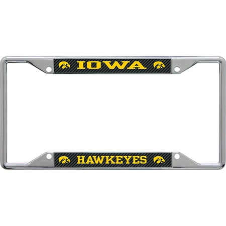 Iowa Hawkeyes Metal License Plate Frame - Carbon Fiber