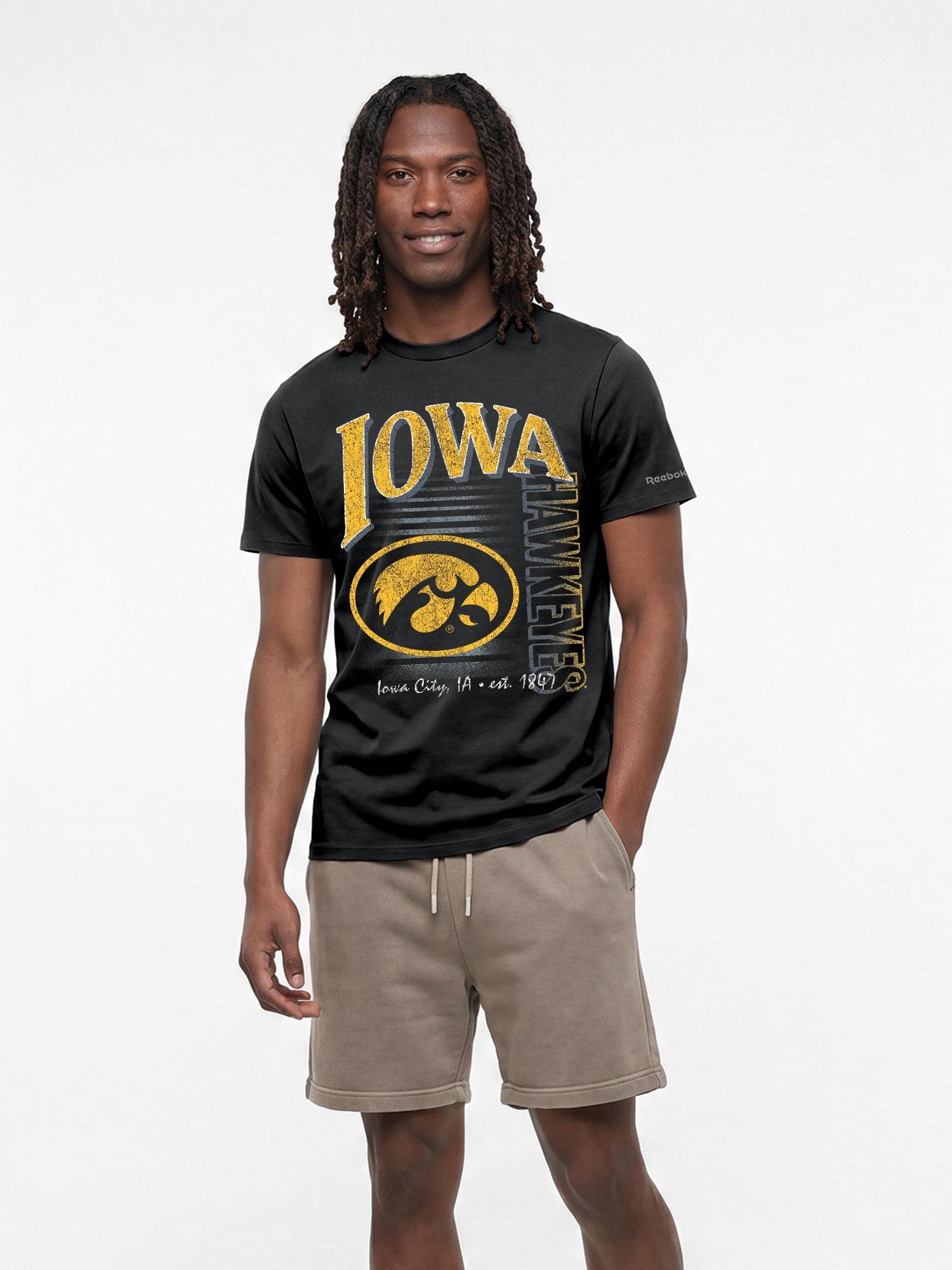 Iowa Hawkeyes Reebok Mens Crew Neck Short Sleeve T-Shirt