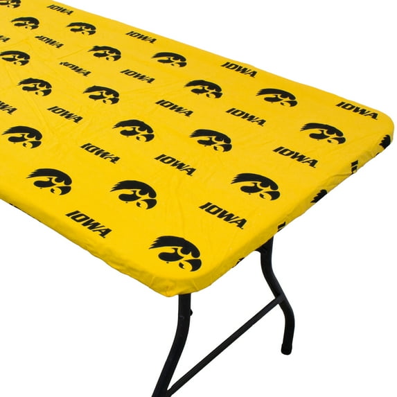 Iowa Hawkeyes Tailgate Fitted Tablecloth, 33" x 33", Card Table 96" x 30", 8 ft table