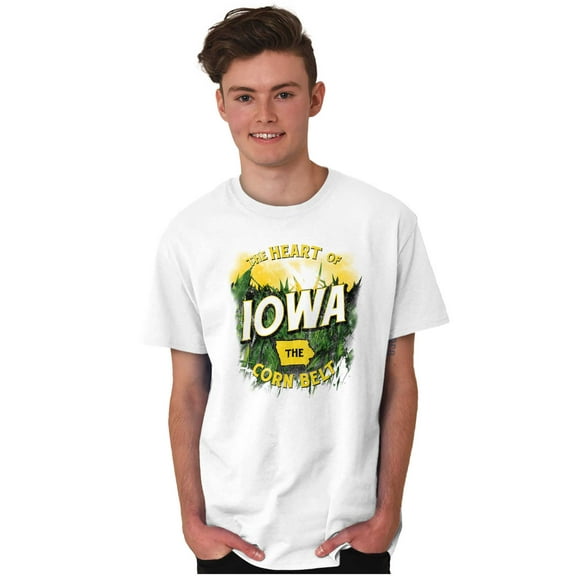 Iowa Heart Of The Corn Belt Farmer Men's Graphic T Shirt Tees Brisco Brands L