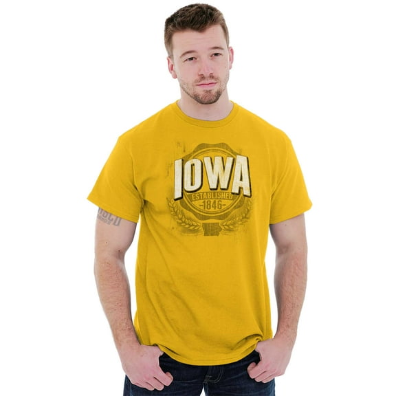Iowa IA Student Campus Pride Seal Men's Graphic T Shirt Tees Brisco Brands X