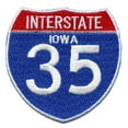 thumbnail image 1 of Iowa Interstate Patch I-35 Sign Embroidered Iron On, 1 of 2