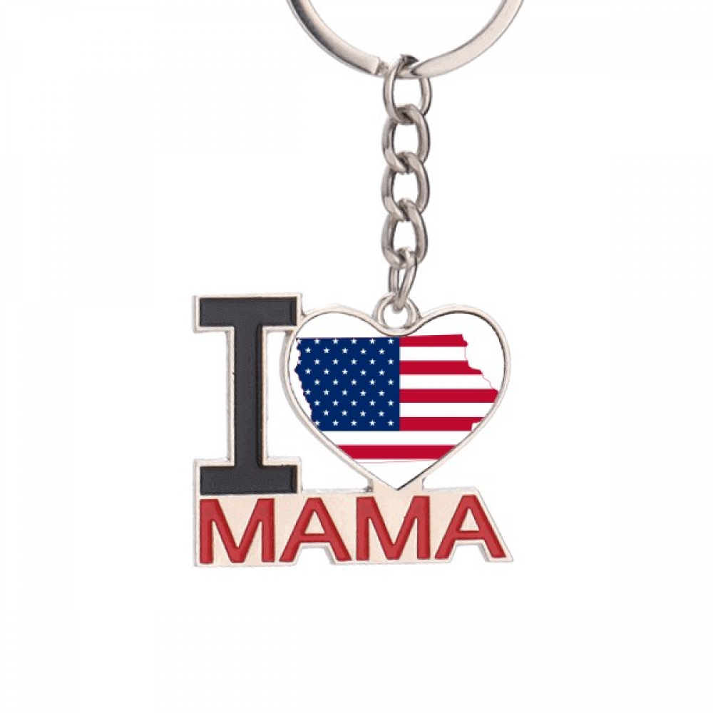 Iowa Keychain Iowa Keychain Metal Keyring Holder Love MAMA Mother - Walmart.com