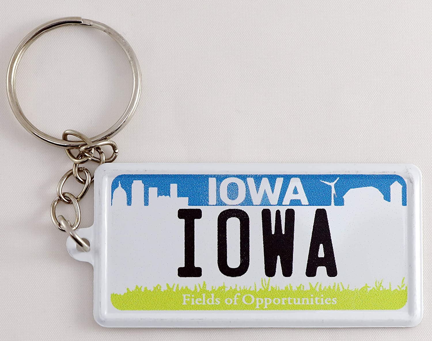 Iowa Keychain Iowa License Plate Aluminum Ultra-Slim Rectangular Souvenir Keychain ...