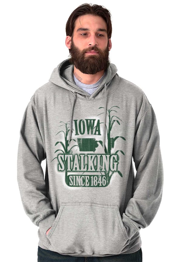 Iowa Map Shape Funny IA Corn Stalking Hoodie Sweatshirt Women Men Brisco Brands M