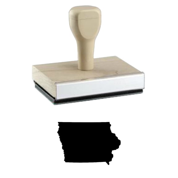 Iowa Rubber Stamp, 1 X 2" Wood Stamp