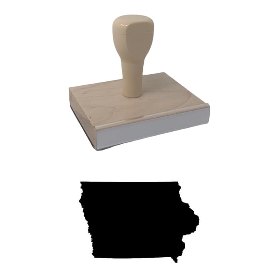 Iowa Rubber Stamp, 2 X 3" Wood Stamp