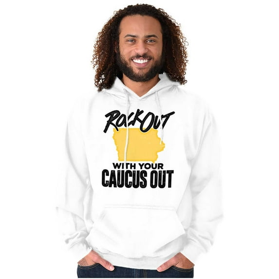 Iowa Shape Rock Out Caucus Funny Hoodie Sweatshirt Women Men Brisco Brands X