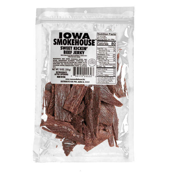 IOWA SMOKEHOUSE Sweet Kickin' Beef Jerky, 10 oz
