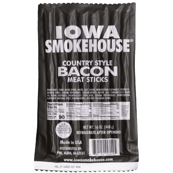 IOWA SMOKEHOUSE Bacon Country Style Meat Sticks, 16 oz
