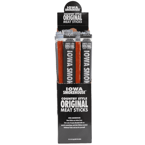 IOWA SMOKEHOUSE Country Style Original Meat Sticks, 1.5 oz, 24 Count