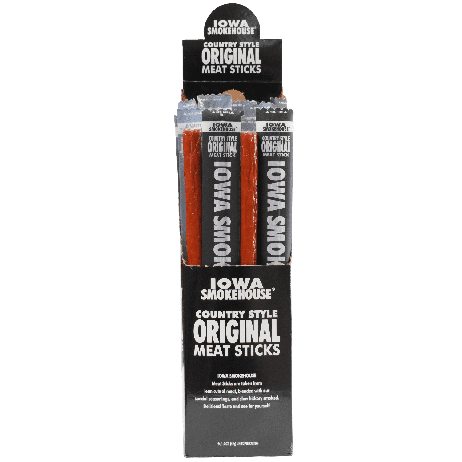 Iowa Smokehouse Country Style Meat Sticks, Vacuumed Sealed, 24 Count, 1.5 oz