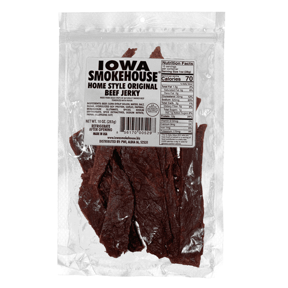 IOWA SMOKEHOUSE Home Style Original Beef Jerky, 10 oz