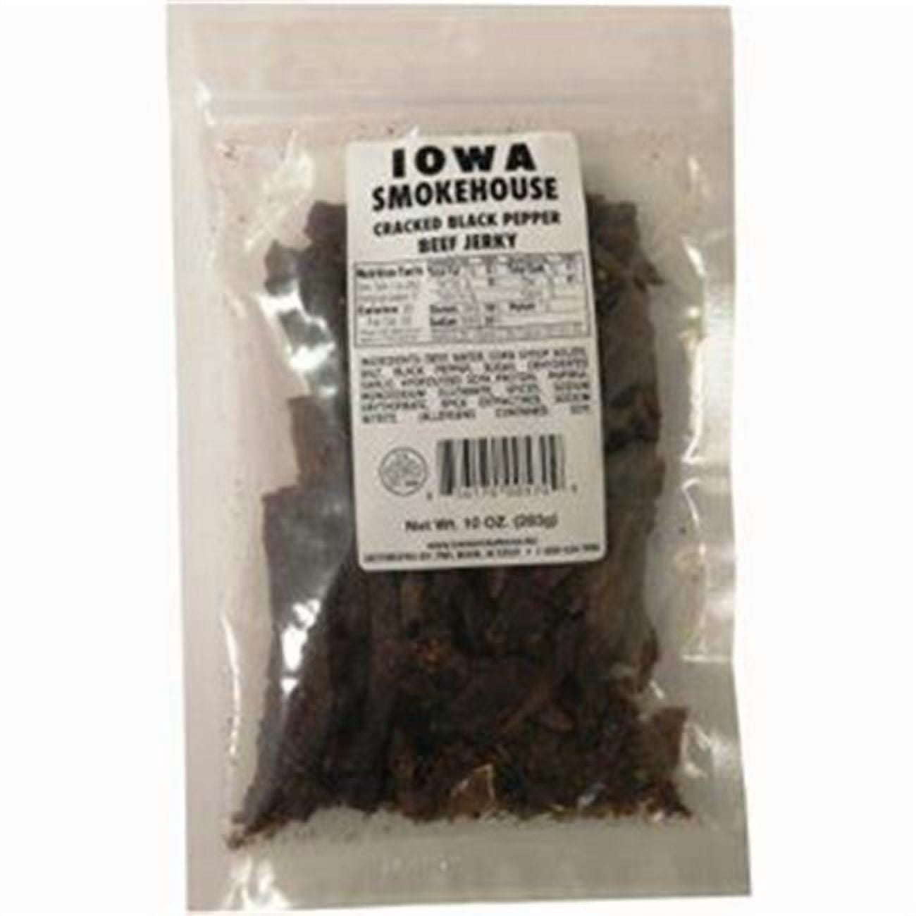 Iowa Smokehouse & Preferred Wholesale  10 oz Cracked Black Pepper Flavor Beef Jerky - Pack of 6