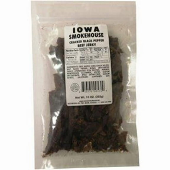 Iowa Smokehouse & Preferred Wholesale 10 oz Cracked Black Pepper Flavor Beef Jerky - Pack of 6