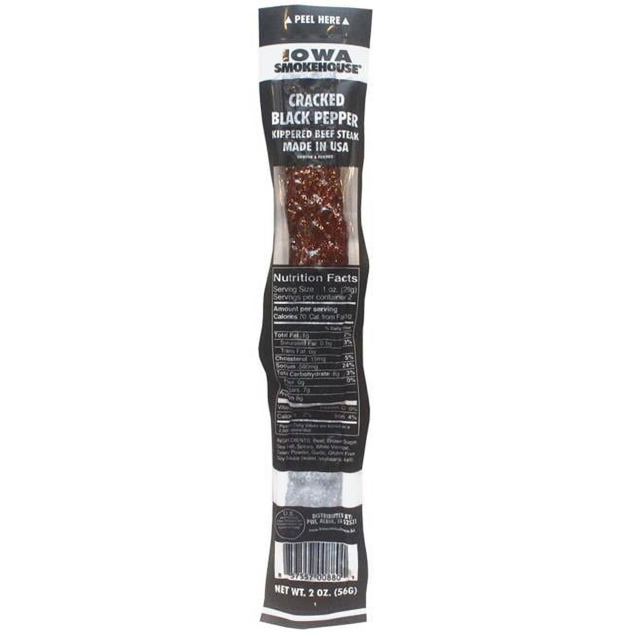 Iowa Smokehouse & Preferred Wholesale  2 oz Kippered Cracked Black Pepper Beef Steak - Pack of 10